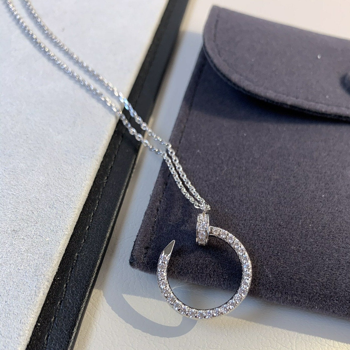 [Clover]JUSTE NECKLACE SILVER DIAMONDS