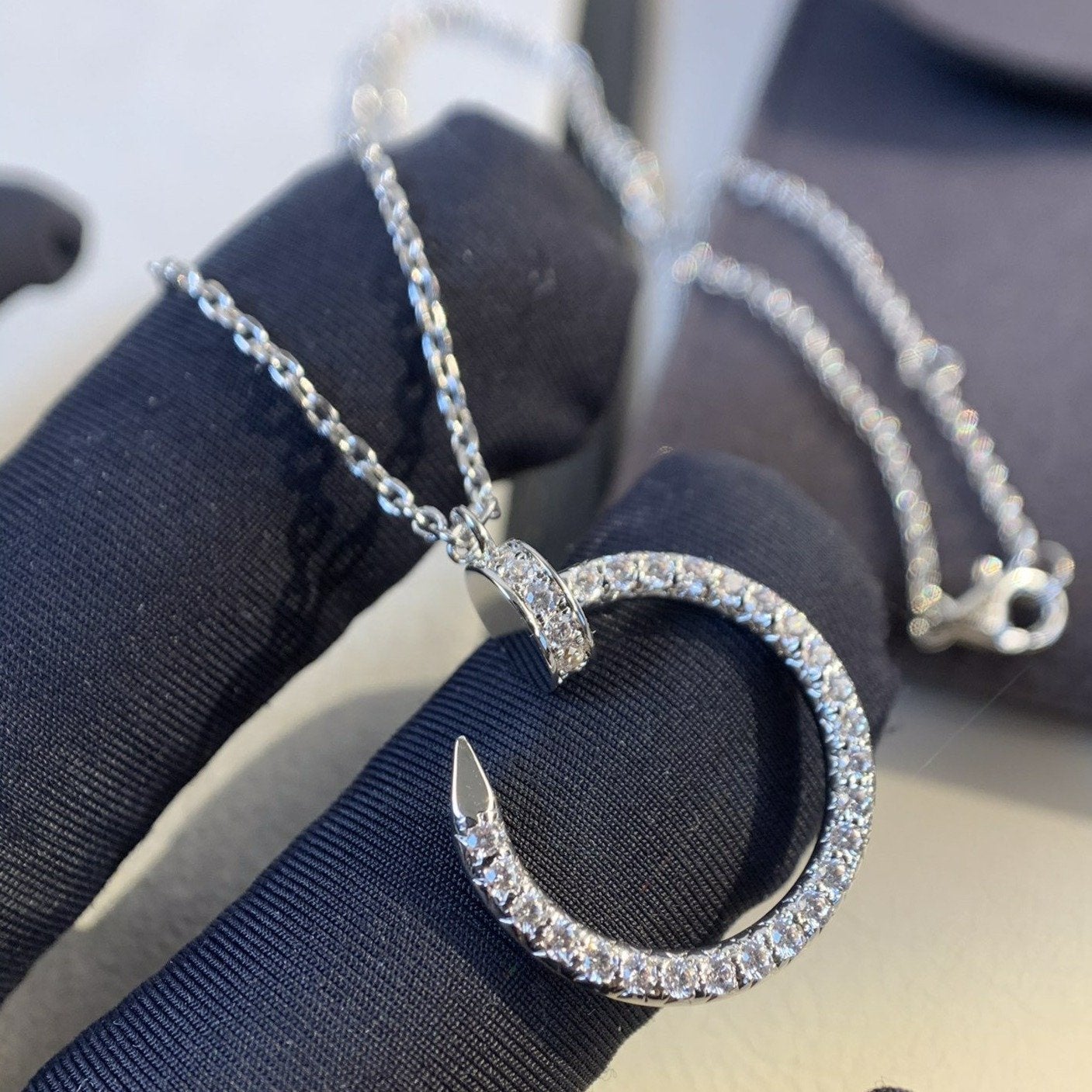 [Clover]JUSTE NECKLACE SILVER DIAMONDS
