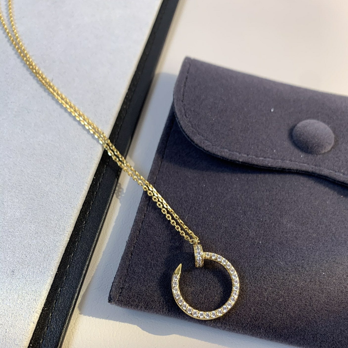 [Clover]JUSTE NECKLACE GOLD DIAMONDS