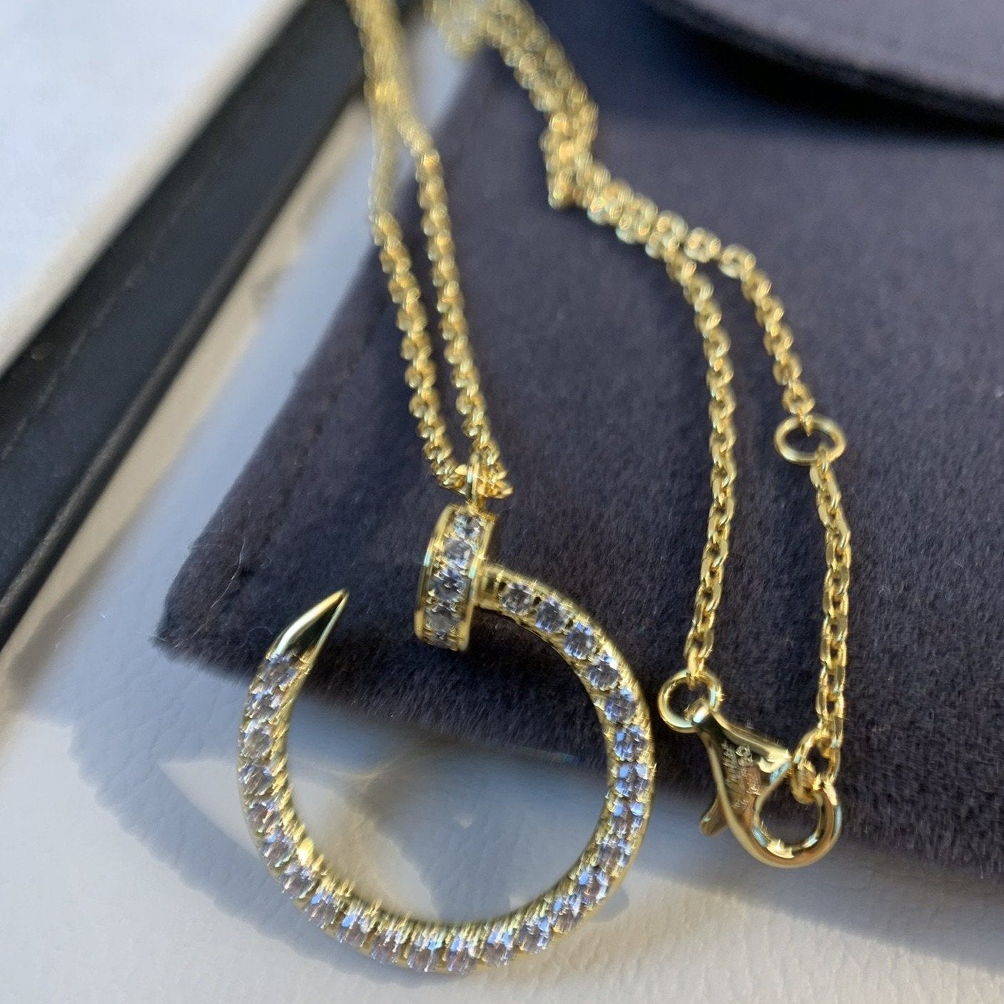 [Clover]JUSTE NECKLACE GOLD DIAMONDS