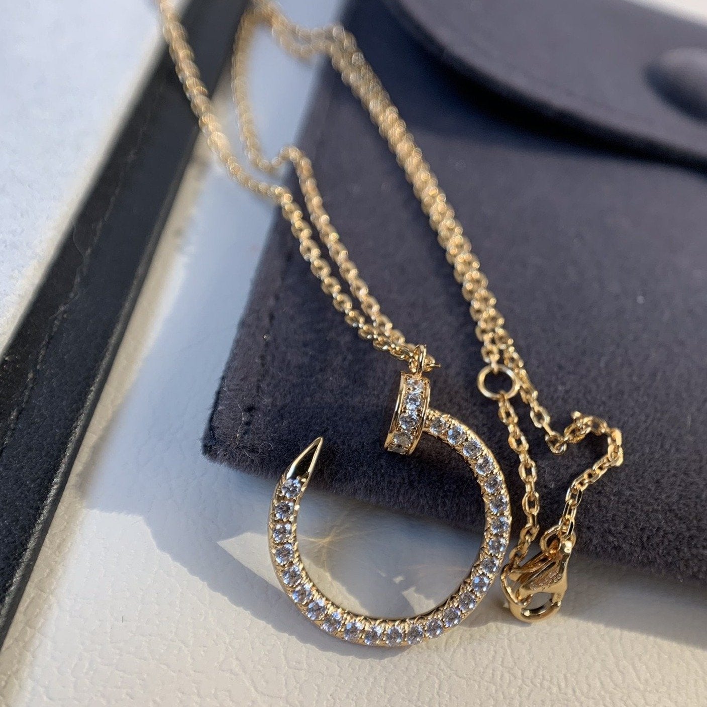 [Clover]JUSTE NECKLACE PINK GOLD DIAMONDS
