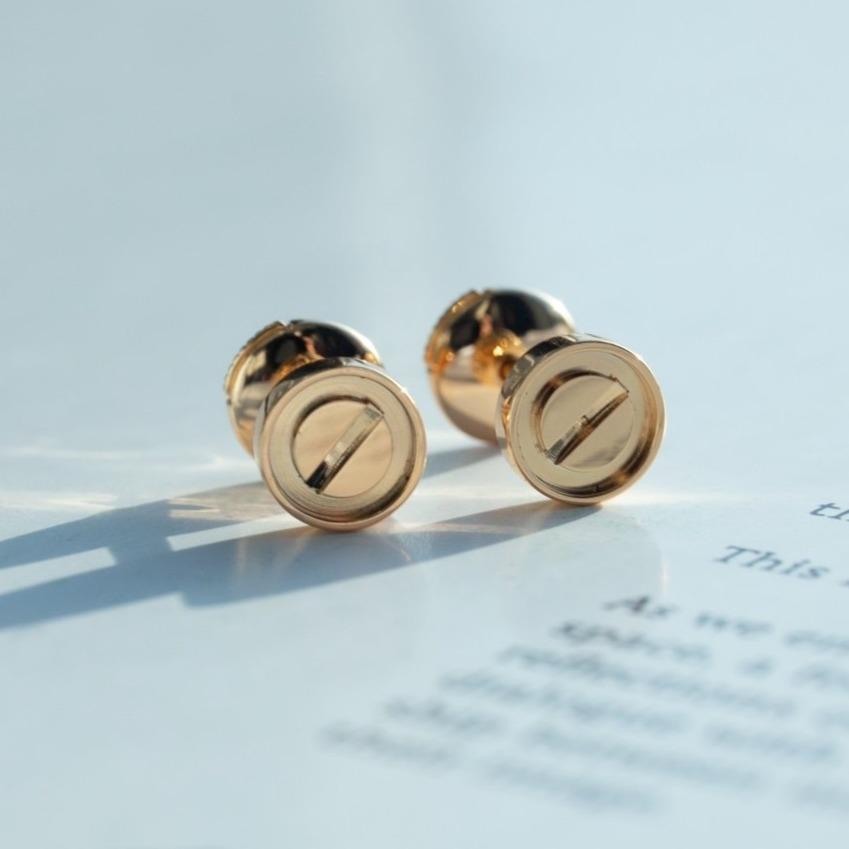 [Clover]LOVE EARRINGS PINK GOLD 10MM