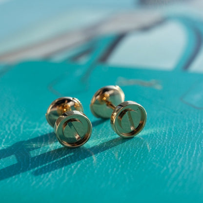 [Clover]LOVE EARRINGS PINK GOLD 10MM