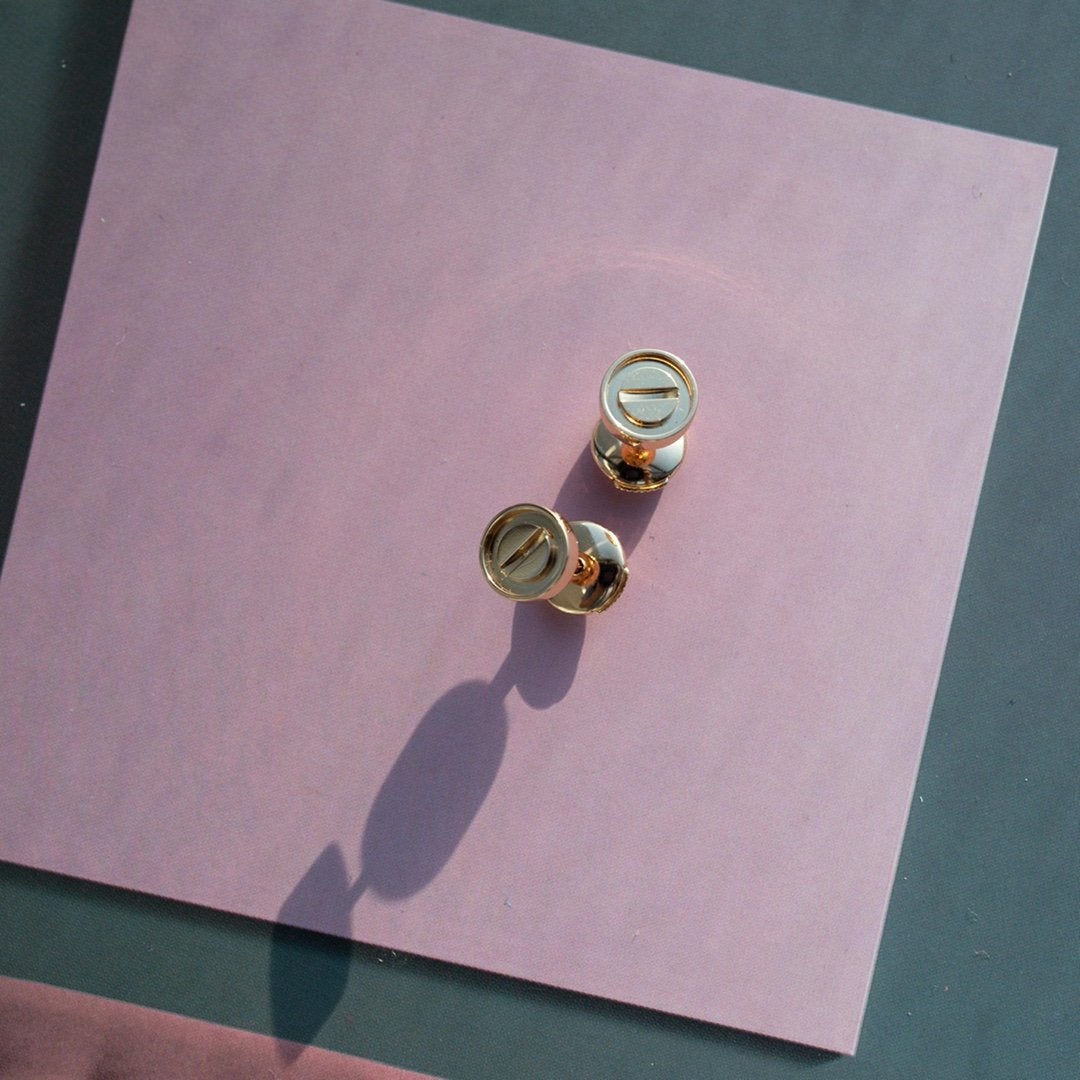 [Clover]LOVE EARRINGS PINK GOLD 10MM