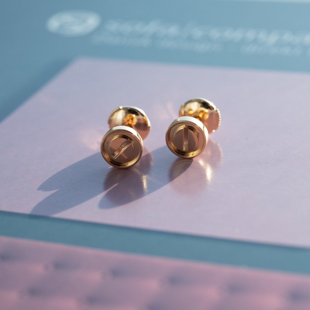[Clover]LOVE EARRINGS PINK GOLD 10MM