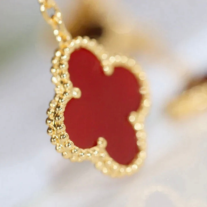 [Clover]CLOVER  2 MOTIF  TIGER EYE CARNELIAN EARRINGS