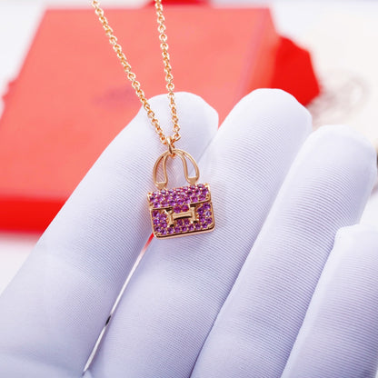 [Clover]CONSTANCE PEDANT PURPLE DIAMOND NECKLACE
