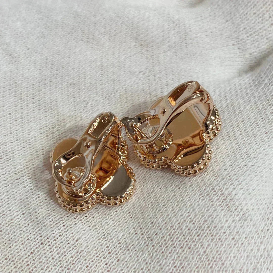 [Clover]CLOVER MEDIUM 1 MOTIFS CARNELIAN  DIAMOND earrings