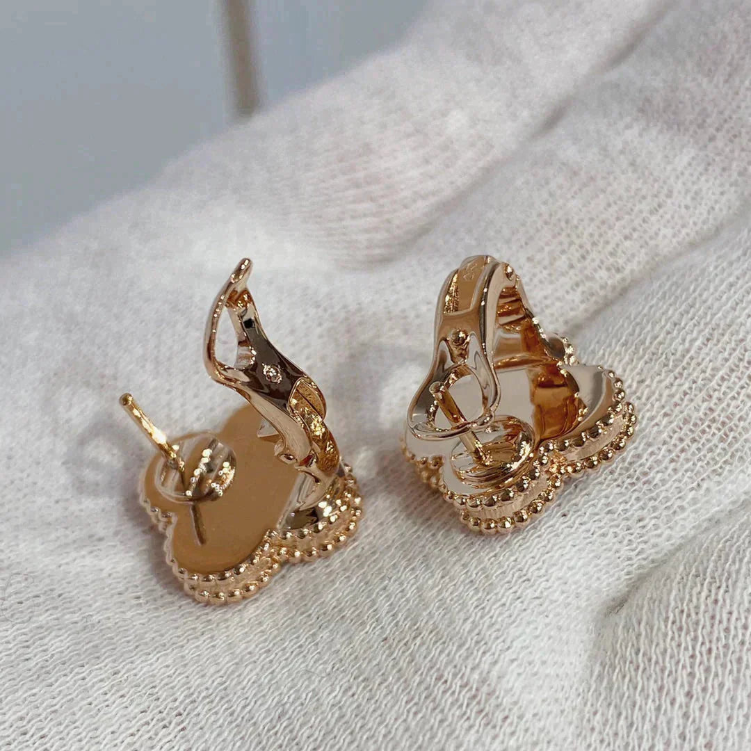 [Clover]CLOVER MEDIUM 1 MOTIFS CARNELIAN  DIAMOND earrings
