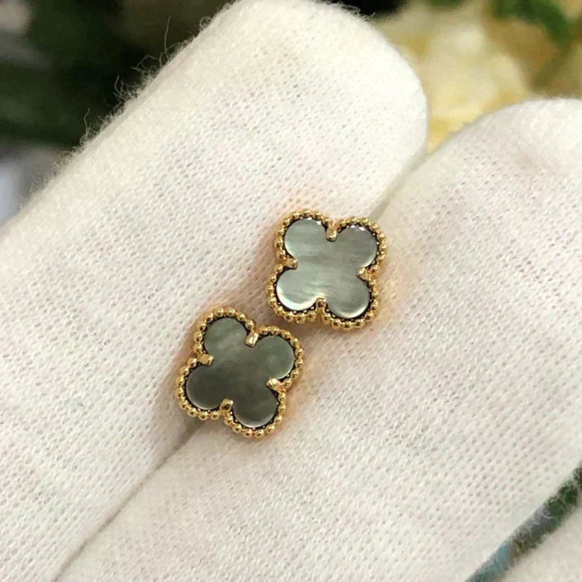 [Clover]CLOVER MINI 9.5MM GRAY MOP EARRINGS
