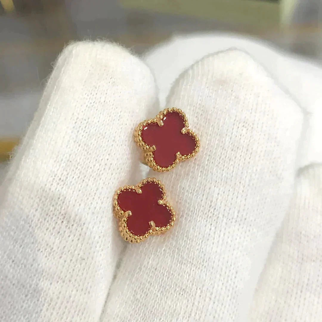 [Clover]CLOVER MINI 9.5MM CARNELIAN EARRINGS