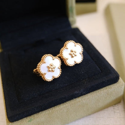 [Clover]LUCKY PINK GOLD WHITE MOP EARRINGS