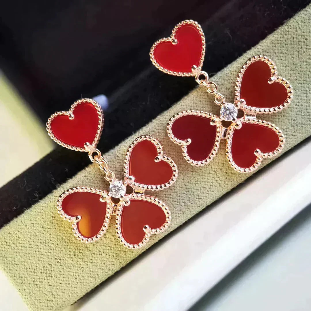 [Clover]SWEET CLOVER CARNELIAN EARRINGS