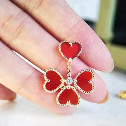 [Clover]SWEET CLOVER CARNELIAN EARRINGS