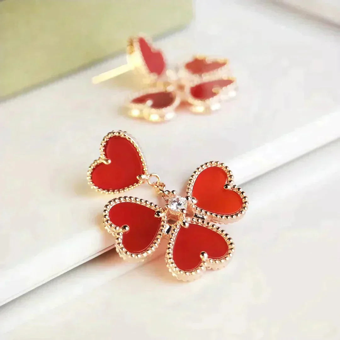 [Clover]SWEET CLOVER CARNELIAN EARRINGS