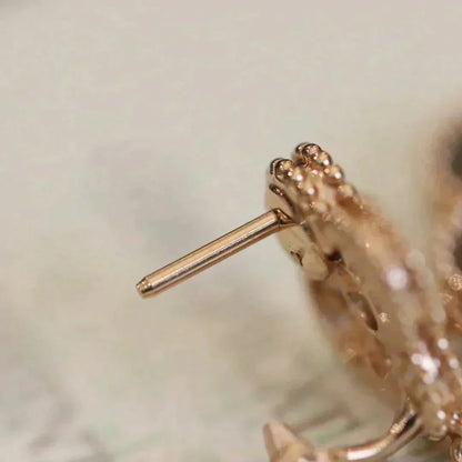 [Clover]CLOVER MEDIUM 1 MOTIFS FUll DIAMOND EARRINGS