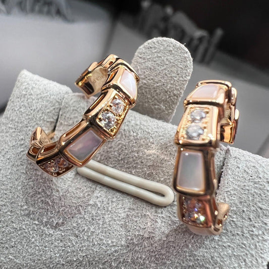 [Clover]SERPENTI MOP PINK GOLD EARRINGS
