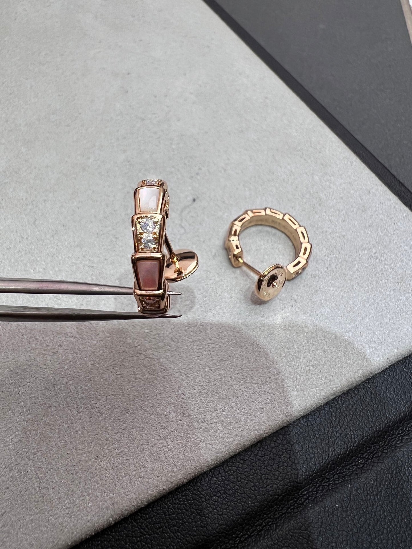 [Clover]SERPENTI MOP PINK GOLD EARRINGS