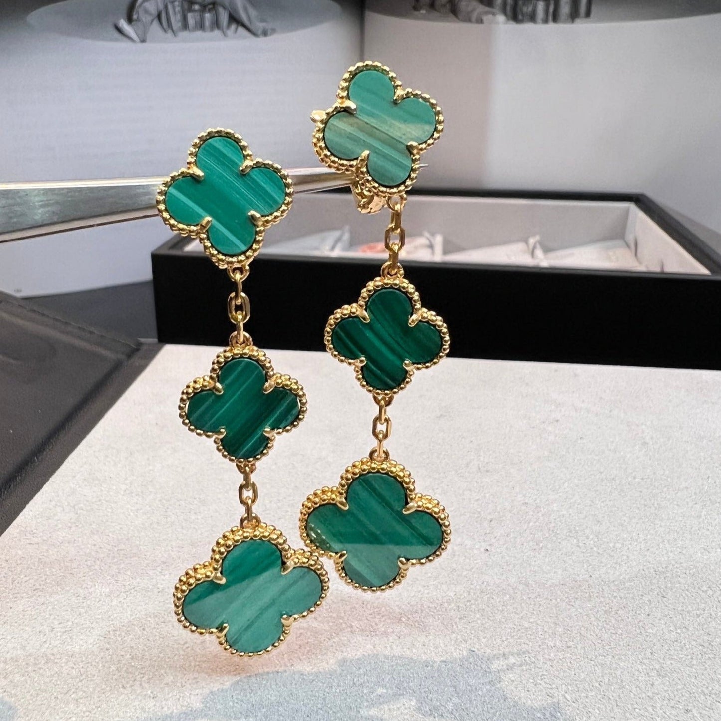 [Clover]CLOVER MALACHITE 3 MOTIFS GOLD