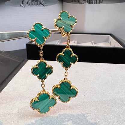 [Clover]CLOVER MALACHITE 3 MOTIFS GOLD