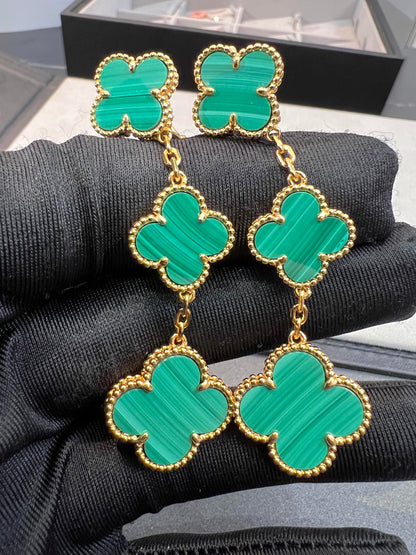 [Clover]CLOVER MALACHITE 3 MOTIFS GOLD