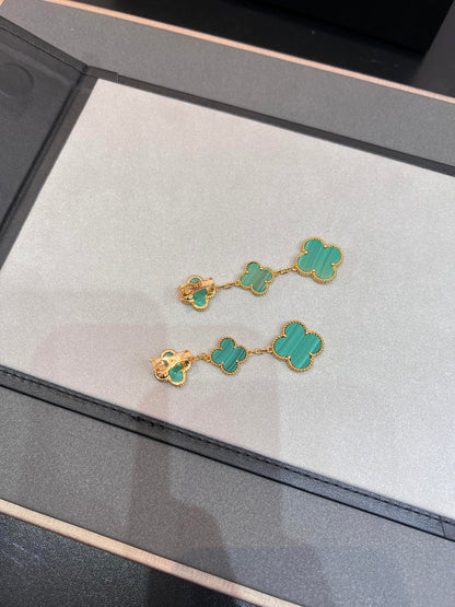 [Clover]CLOVER MALACHITE 3 MOTIFS GOLD