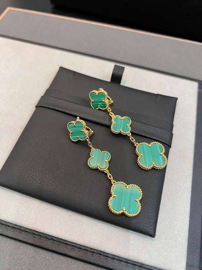 [Clover]CLOVER MALACHITE 3 MOTIFS GOLD