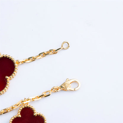 [Clover]CLOVER BRACELET 5 MOTIFS CARNELIAN TIGER EYE