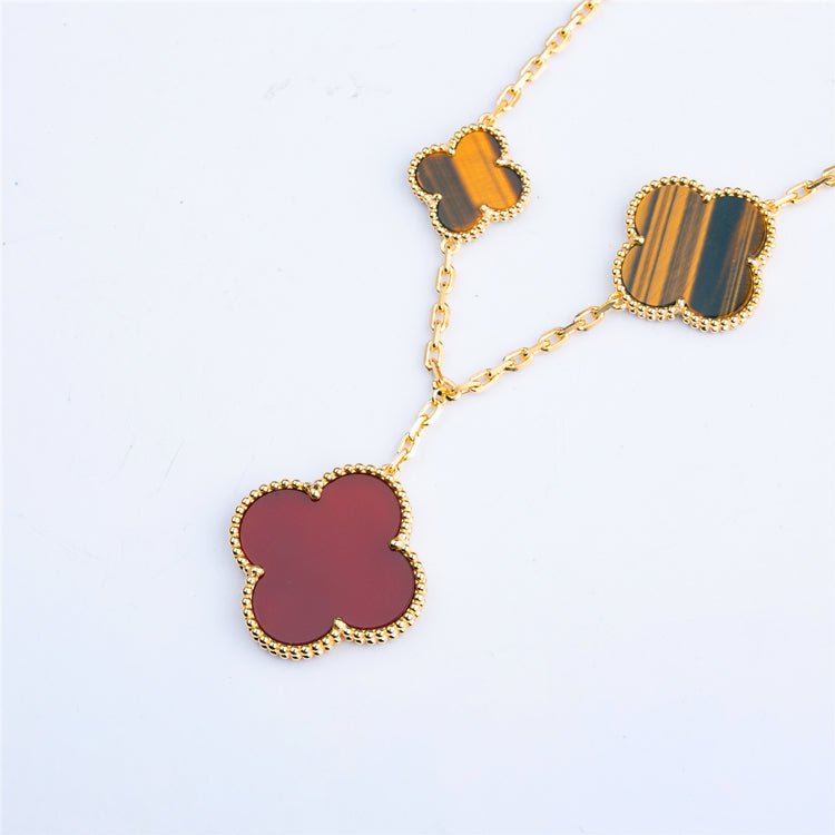 [Clover]CLOVER BRACELET 5 MOTIFS CARNELIAN TIGER EYE