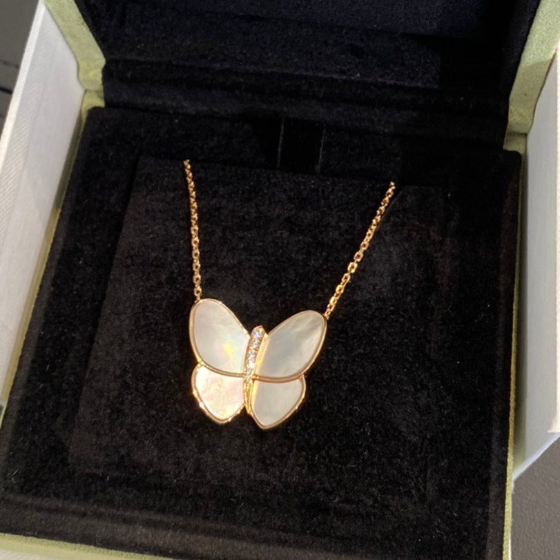 [Clover]BUTTERFLY GOLD MOP DIAMOND NECKLACE