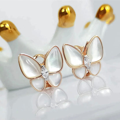 [Clover]BUTTERFLY MOP DIAMOND EARRINGS