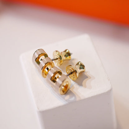 [Clover]MINI POP H GOLD EARRINGS GREY