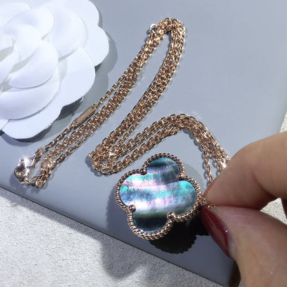 [Clover]CLOVER 25MM GOLD DARK MOP BIG CLOVER NECKLACE