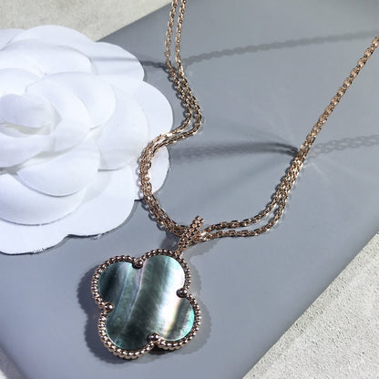 [Clover]CLOVER 25MM GOLD DARK MOP BIG CLOVER NECKLACE