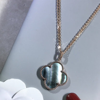 [Clover]CLOVER 25MM GOLD DARK MOP BIG CLOVER NECKLACE