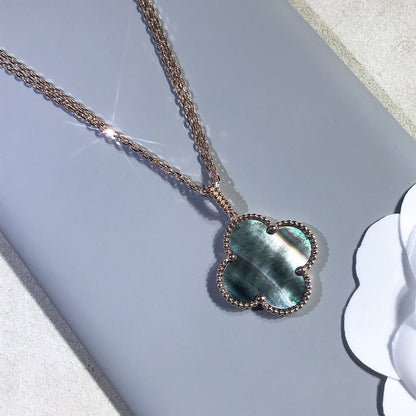 [Clover]CLOVER 25MM GOLD DARK MOP BIG CLOVER NECKLACE