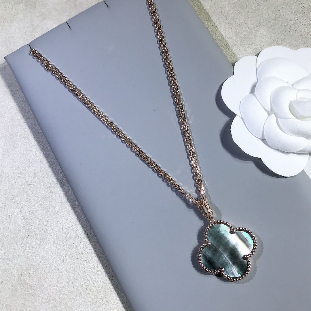 [Clover]CLOVER 25MM GOLD DARK MOP BIG CLOVER NECKLACE