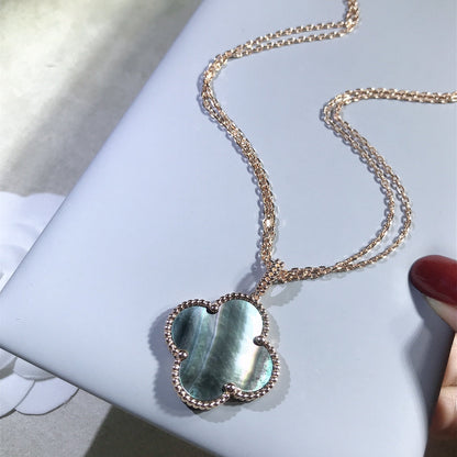 [Clover]CLOVER 25MM GOLD DARK MOP BIG CLOVER NECKLACE