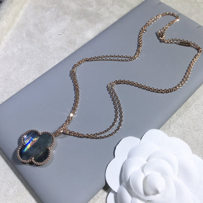 [Clover]CLOVER 25MM GOLD DARK MOP BIG CLOVER NECKLACE