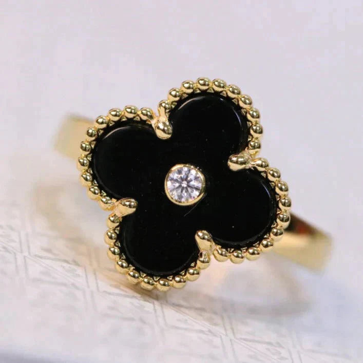 [Clover]CLOVER ONYX RING GOLD DIAMOND