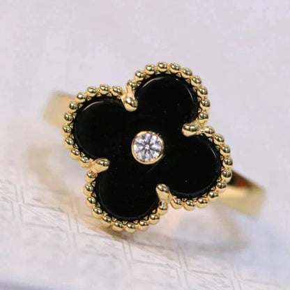 [Clover]CLOVER ONYX RING GOLD DIAMOND