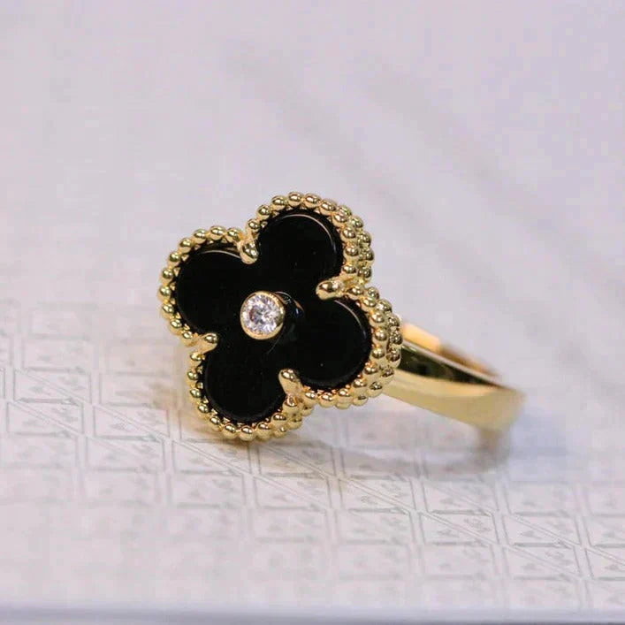 [Clover]CLOVER ONYX RING GOLD DIAMOND