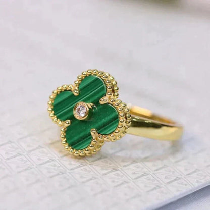 [Clover]CLOVER MALACHITE RING GOLD DIAMOND
