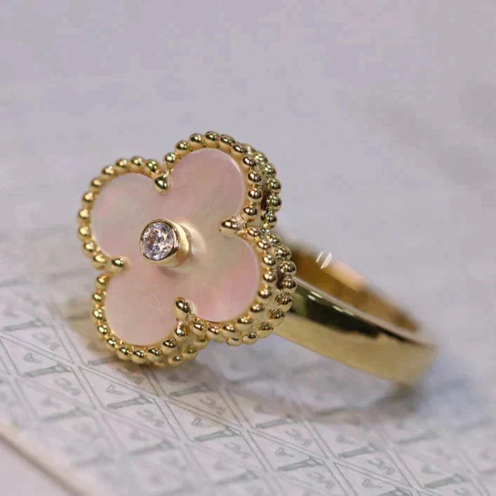 [Clover]CLOVER PINK MOP RING GOLD DIAMOND
