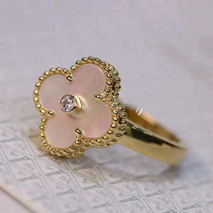 [Clover]CLOVER PINK MOP RING GOLD DIAMOND