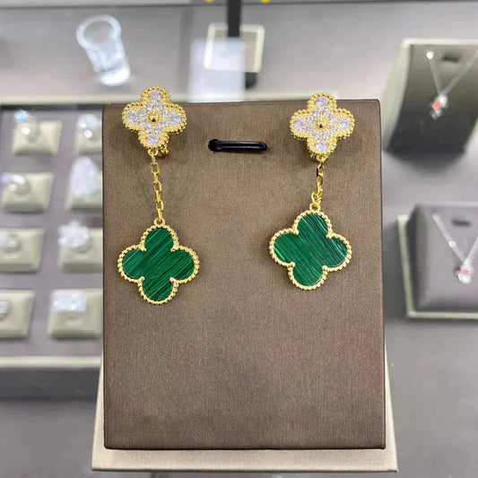 [Clover]CLOVER  2 MOTIFS  DIAMOND  EARRINGS (MULTIPLE CHOICESç´