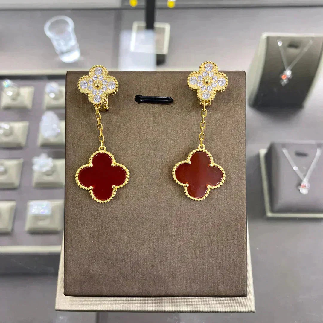 [Clover]CLOVER  2 MOTIFS  DIAMOND  EARRINGS (MULTIPLE CHOICESç´