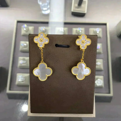 [Clover]CLOVER  2 MOTIFS  DIAMOND  EARRINGS (MULTIPLE CHOICESç´