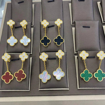 [Clover]CLOVER  2 MOTIFS  DIAMOND  EARRINGS (MULTIPLE CHOICESç´