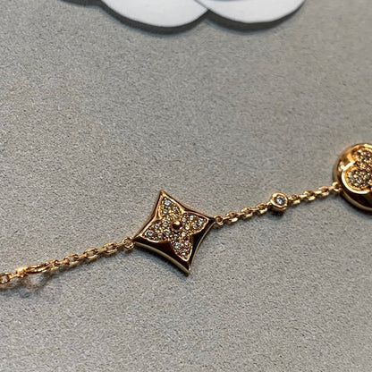 [Clover]STAR AND SUN 4 MOTIFS GOLD DIAMONDS BRACELET